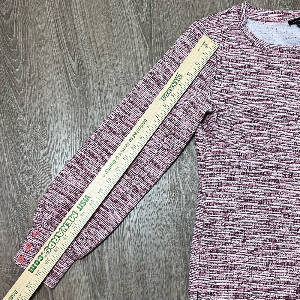 Talbots Space Dye Top Long Sleeve Red Pink Crew Neck Womens Sz S Office Preppy‌‌ - Picture 5 of 7